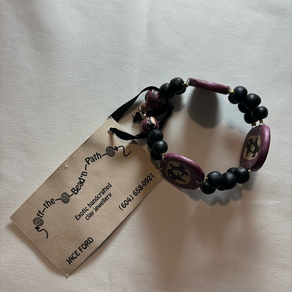 OFF THE BEAD’N PATH Bracelet Handcrafted Clay Jewelry By Jace Ford NEW WITH TAG - Picture 1 of 7